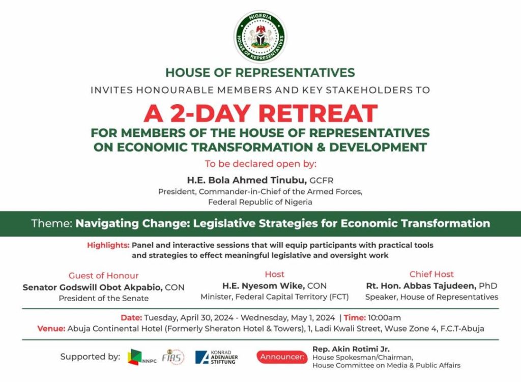 REPS TO HOLD RETREAT ON ECONOMIC TRANSFORMATION AND DEVELOPMENT