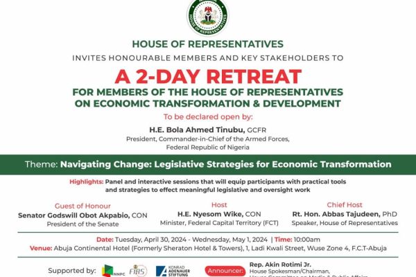 REPS TO HOLD RETREAT ON ECONOMIC TRANSFORMATION AND DEVELOPMENT
